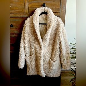 Wilfred Free plush coat in cream/off white size large